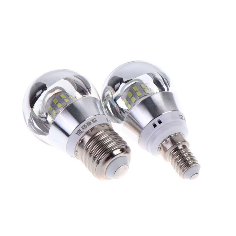 Led Mirror Bulb Half Silver Filament Led 5W E27/E14 Base 360 Degree Angle Warm White Neutral Light Ball Lamp Decoration