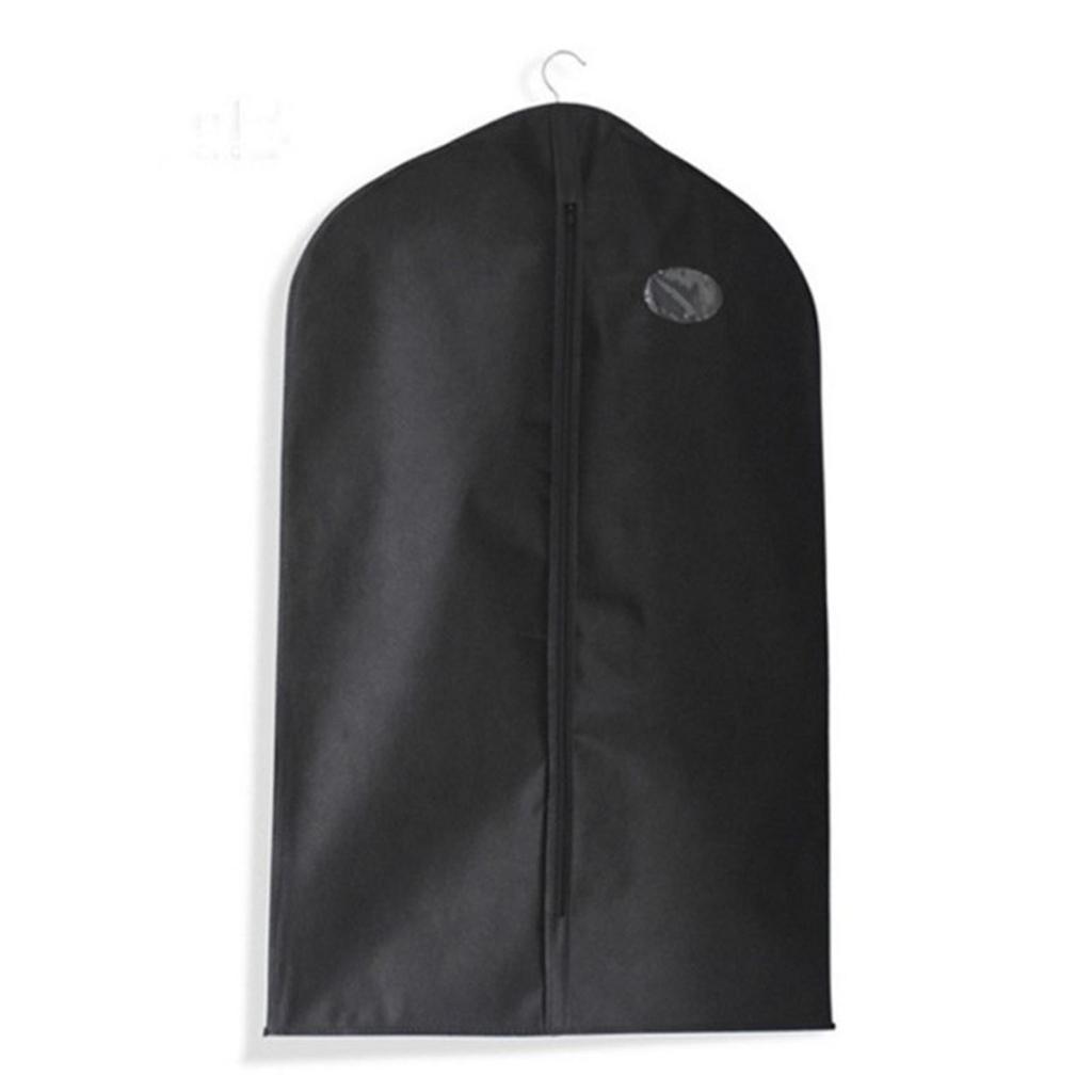 Suit Dust Cover Black Non Woven Fabrics Small Size Hanging Garment Bag for Travel Home