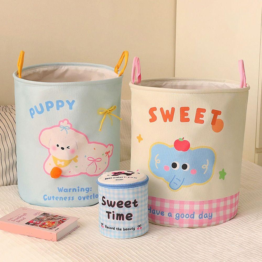 Space Saving Foldable Laundry Basket Non-woven Fabric Toy Storage Bucket  Bathroom