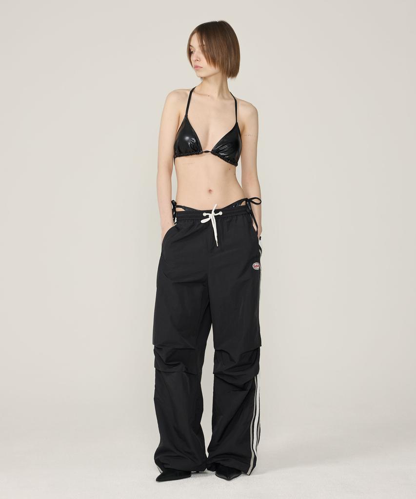 Pay Hey (Ux)Three Line Parachute Wide Pants Black