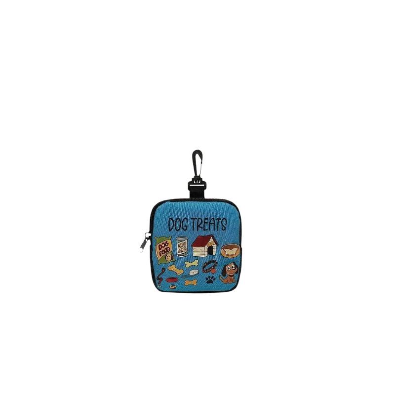 Clip-on Dog Snack Storage Bag Portable Transparent Window Zipper Design Leakproof for Puppy Training Walking Daily Pet Feeding