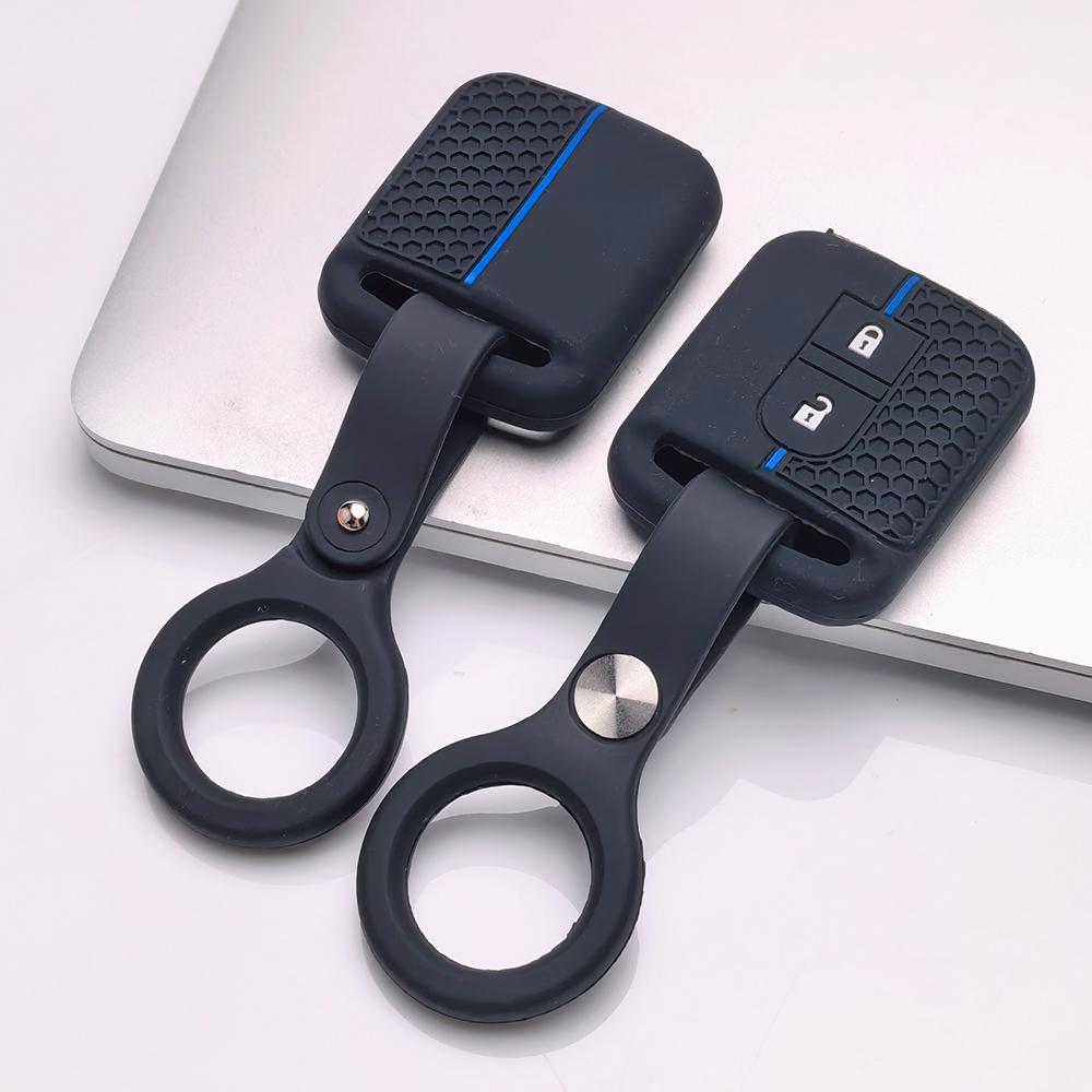 Key Fob Cover for Nissan Qashqai Micra Tiida Sunny Livina Sylphy with Keychain Anti-Scratch Surface Shockproof Structure Soft Grip Texture