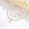 Heiß verkaufte leichte Luxus unregelmäßige Barock Imitationsperlenkette Sommer vielseitige Fischschwanz gestapelte Schlüsselbeinkette