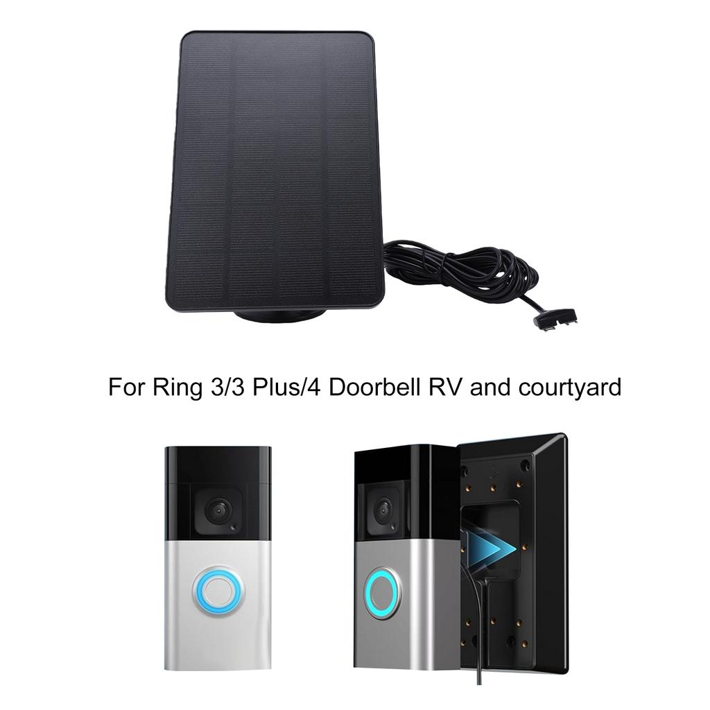 6W Solar Panel for Ring Video Doorbell 3 3 Plus 4 with Built In Voltage Regulator IP65 360 Degrees Adjustable Mount