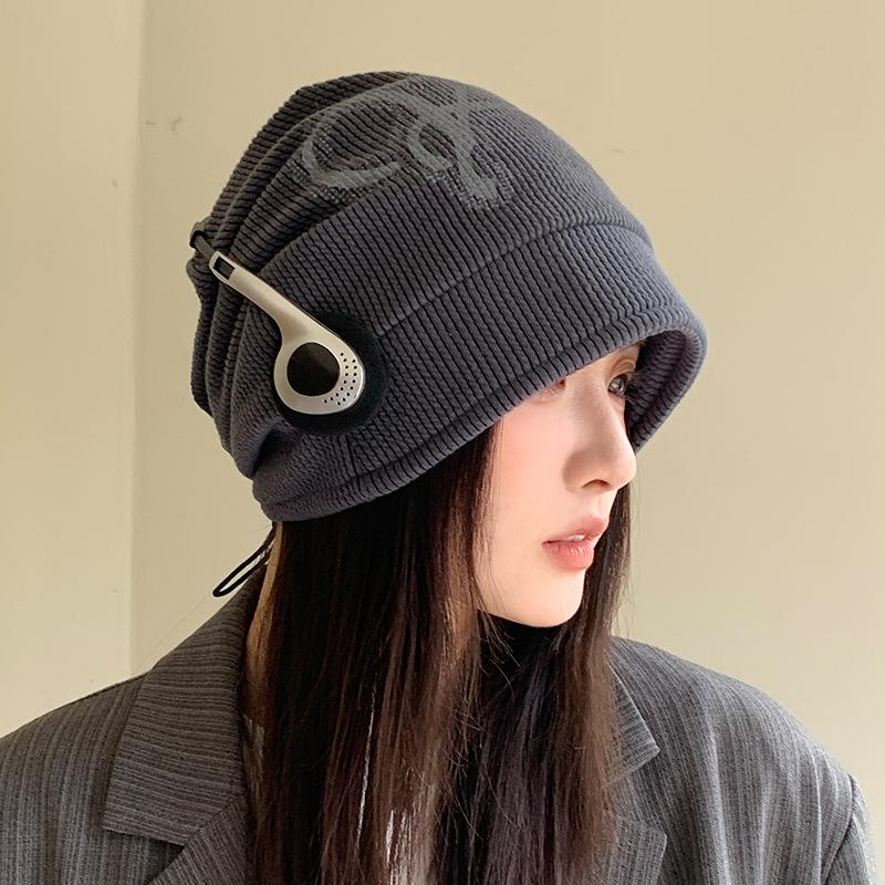 

Autumn and Winter New Personality Jacquard Pile Hat Korean Versatile Windproof Warm Pullover Hat Outdoor Casual Hat Women s Trendy One Size