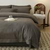 2026 Spring/Summer Men's Pure Cotton Striped 4-Piece Bedding Set: Washed Cotton Bed Sheet & Duvet Cover.