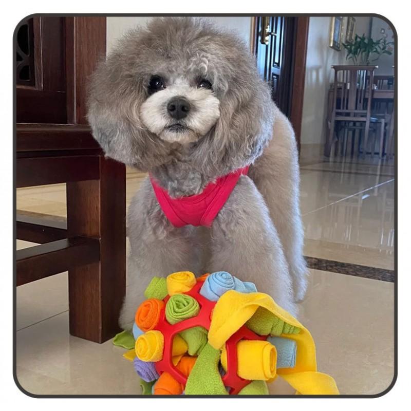 Dog Puzzle Toy Snuffle Mat Treat Dispensing Ball Dogs Cats TPR Rubber Interactive Chew