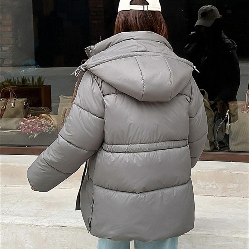 Streetwear Winter Parkas Women Down Cotton-padded Jacket Loose Hooded Coats Student Outerwear Thicken Warm Overcoat