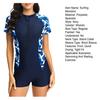 Surfing Stand Closure Collar Short Sleeve Monokini Swimwear