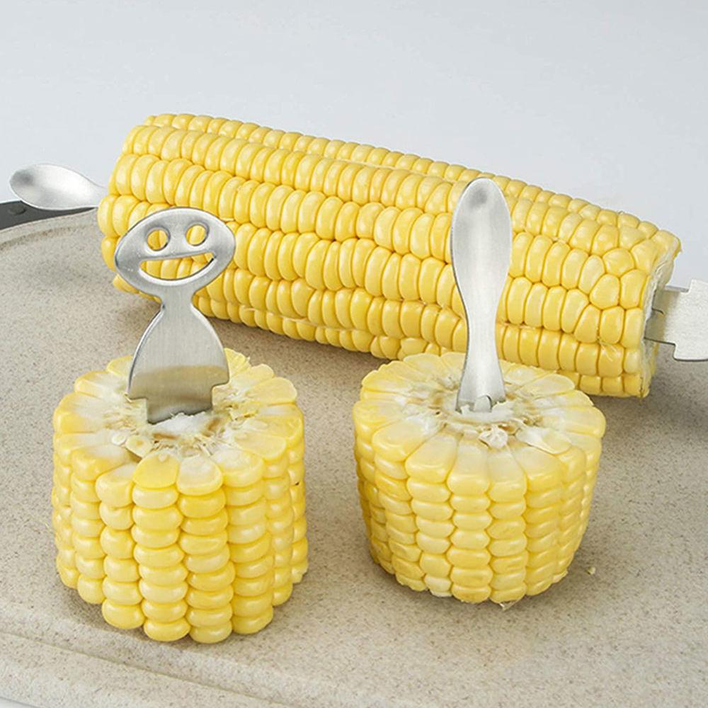 1~10PCS Stainless Steel Creative Corn Fork Fruit Fork Mini Fork Fruit Children Snack Cake Dessert Fruit Pick Toothpick Sign