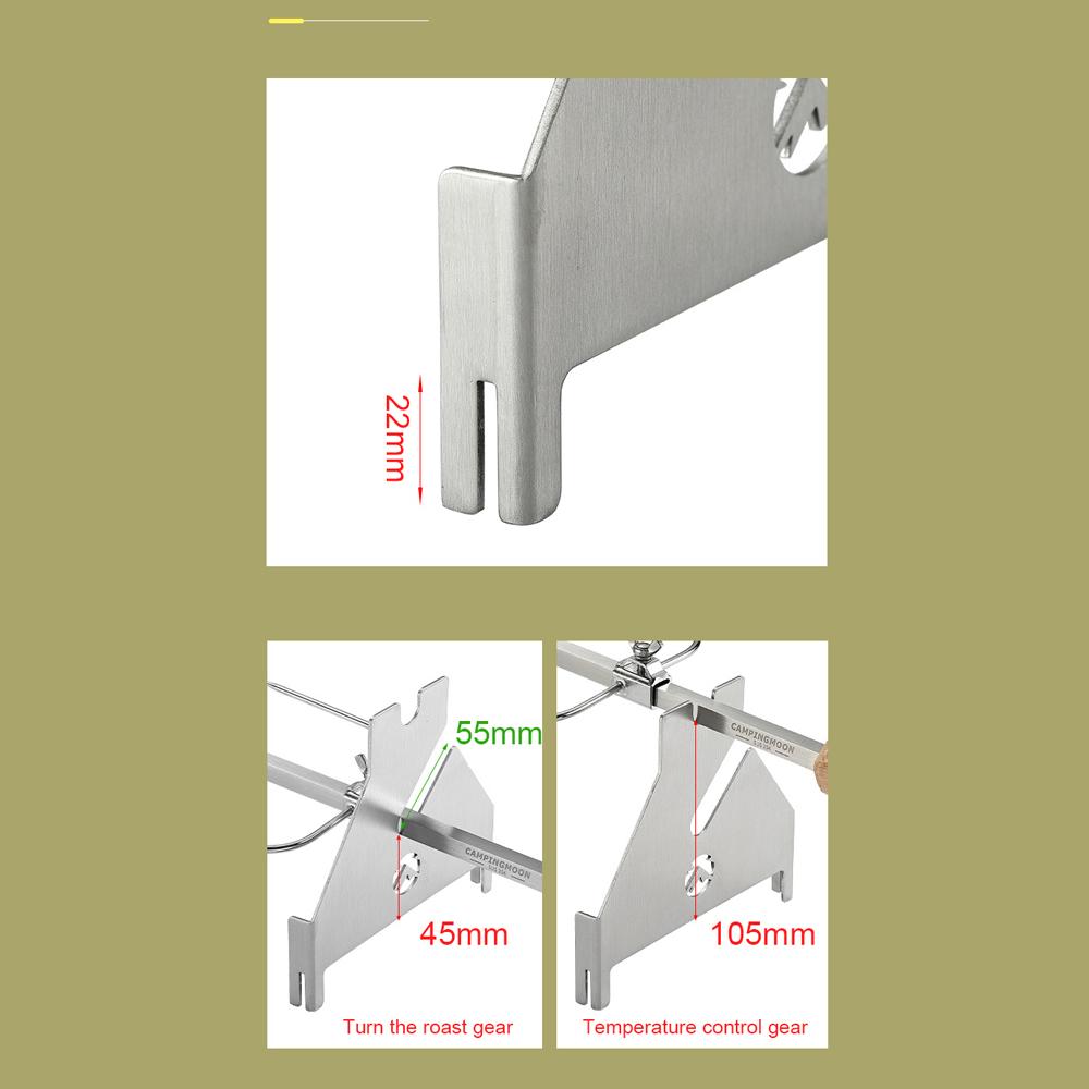 Portable BBQ Rotatable Rotisserie Rack Stainless Steel Two Heights Adjustable Roast Grill Outdoor