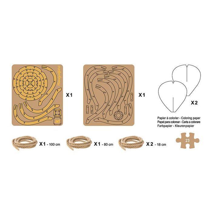 MDF Wood 3D Model - Yellow Patterned Hot Air Balloon - 24 X 17 Cm