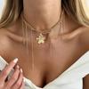 Ingemark Bohemia Gold Color Flower Pendant Necklace Women Creative Multi-Layer Metal Tassel Choker Chain Versatile Jewelry Gifts