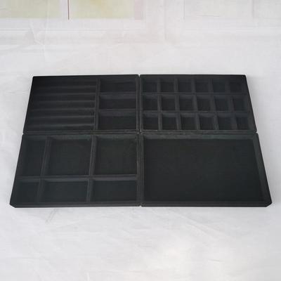 Black Velvet Jewelry Organizer - 18-Compartment Small Tray for Rings, Earrings, and Necklaces