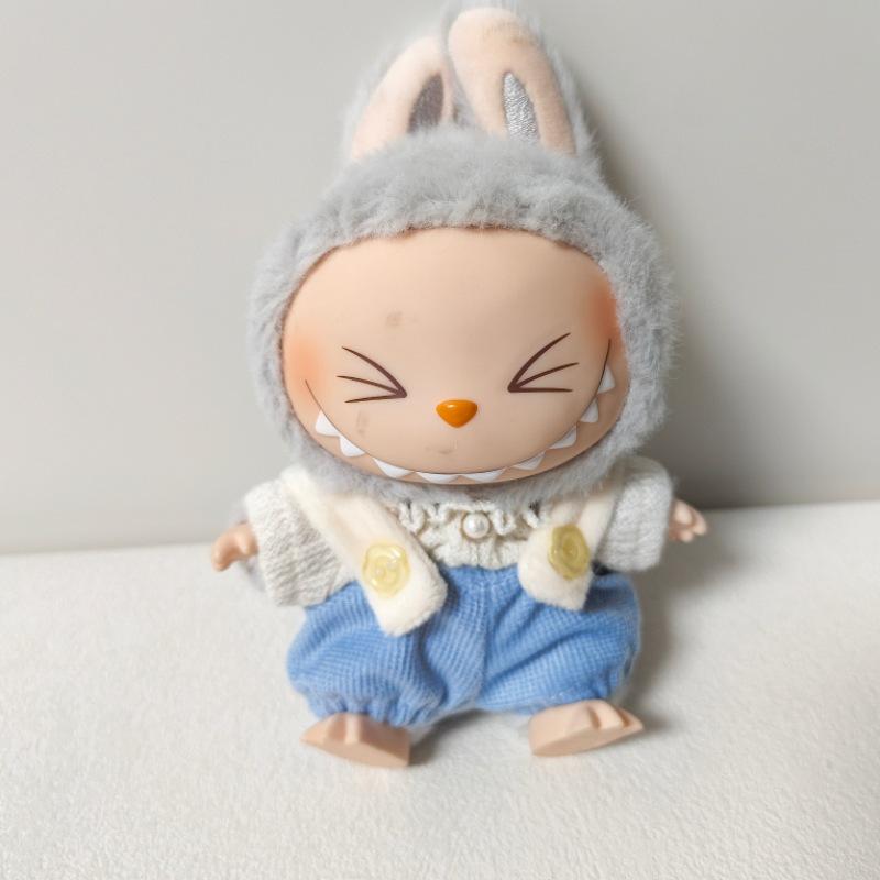 17CM Second Gen Labubu Knitted Hat with Silicone Pendant Replacement Outfit