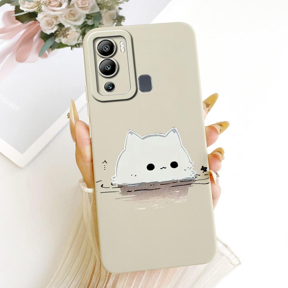 For Infinix Hot 12 12 Play Cute Cat Flower Cartoon Phone Case For Infinix Hot12i Hot 12Play Shockproof Soft Silicone Bumpers