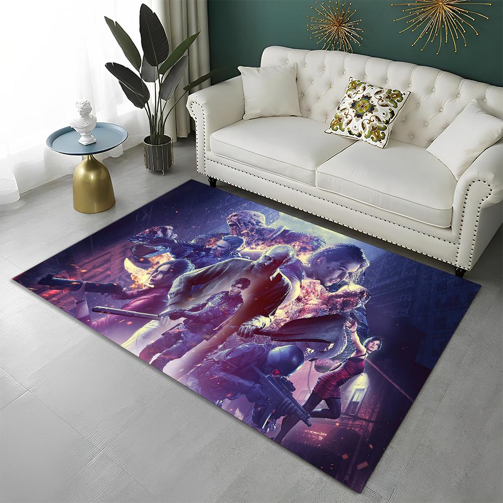 3D R-Resident Evil Gamer Spiele Teppich Teppich für Zuhause Wohnzimmer Schlafzimmer Sofa Fußmatte Dekor, Kinder Spielbereich Teppich Rutschfeste Bodenmatte