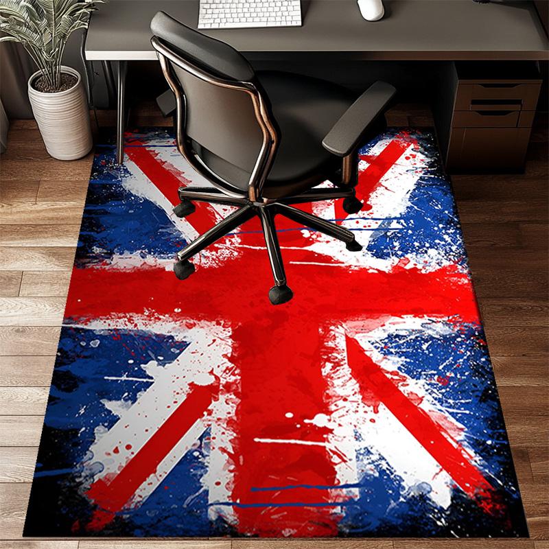 British Flag Artwork Rug Office Floor Mat - Machine Washable for Bedroom, bedroom, livingroom, Room Decor Fan Gifts Christmas