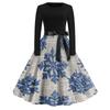 Women's Trendy Casual Long Sleeve Neck Halloween Print Dress