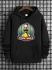 Men'S Casual Hoodie with Duck Print, Stylish Drawstring Hooded Sweatshirt for Autumn And Winter, Comfortable And Versatile Long-Sleeve Top