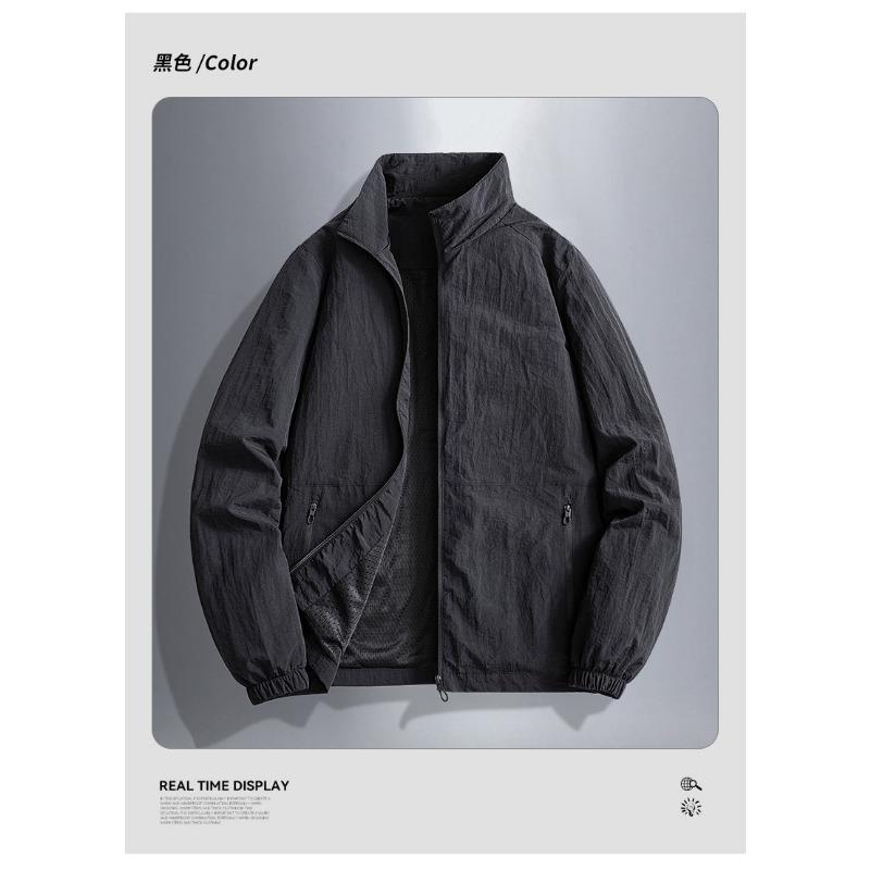Men Plus Size Stand Collar Casual American Workwear Jacket Outerwear