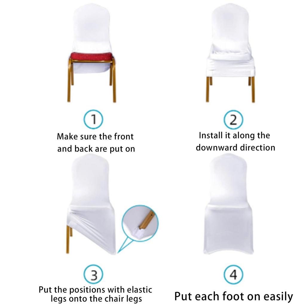 10 Pack Spandex Chair Covers - Stretch Polyester Chair Covers For Weddings, Banquets, Parties And Dining Chairs - Graphic Design, Universal