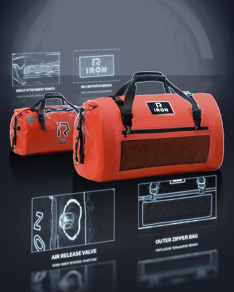 IRON Motorcycle Seat Touring Camping with Shoulder Strap and Reflective Fully Drum Touring Seat Outdoor JIA'S Bag, Bag, & Touring, Tape, One-Touch