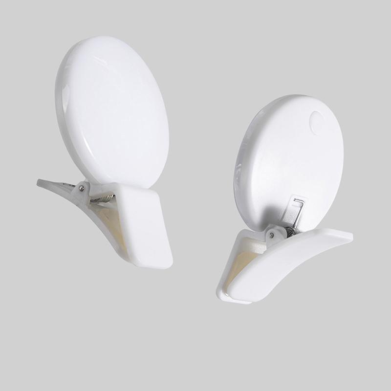 Luz de Anillo Lámpara Flash de Relleno para Teléfono Móvil Clip Portátil Atenuación de Tres Niveles Mini Duradera Práctica 10 LED Anillo para Selfies Belleza