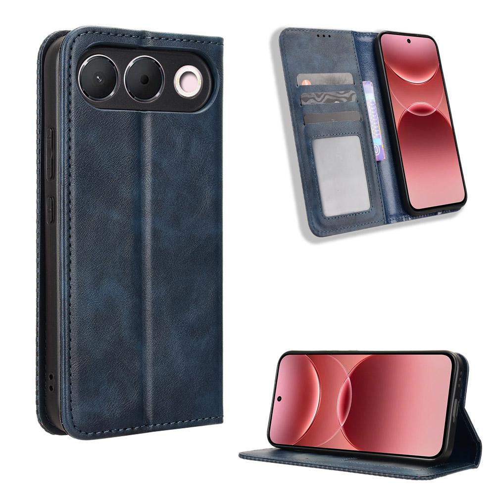 Housse à rabat compatible pour OPPO A7 Pro en cuir PU Protection intégrale avec [Blocage RFID]