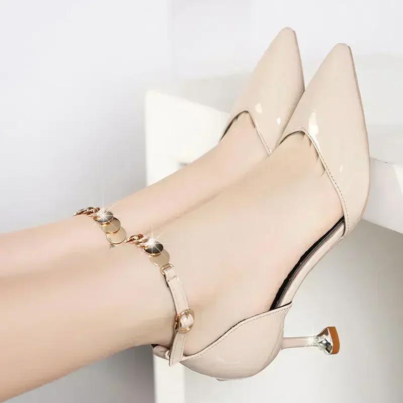 

Women Heels Sweet Pointed Toe Buckles Strap Stiletto Heels Lady Cool Red Party Heel Shoes Outdoor 2026 Fashion Zapatos De Mujer 40 абрикосовий