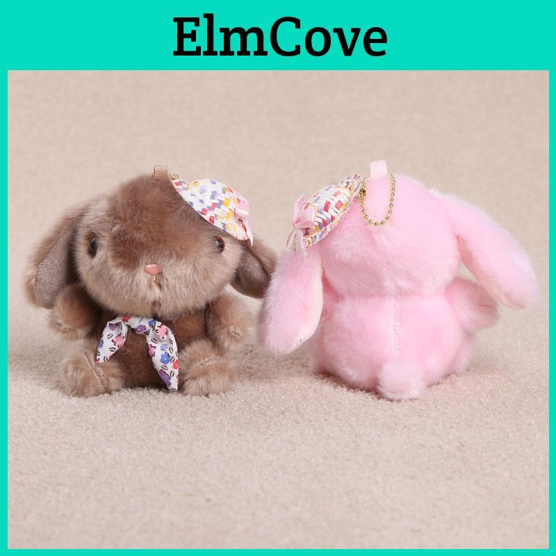 Plush Bunny Keychain With Flower Hat And Bow For Girls And Boys Accessories