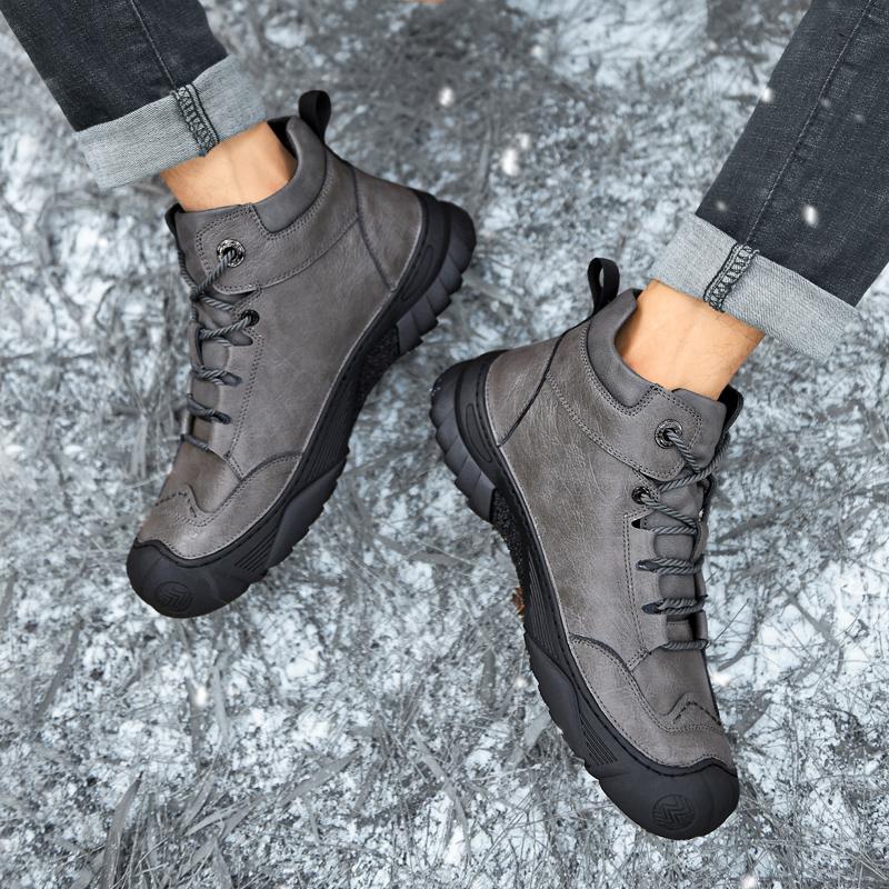FashionMan Casual Boots Motocross Outdoor Shoes Comfy Genuine Leather Winter Men's Boots Fashion Luxury Brand Men Shoes Hiking Boots