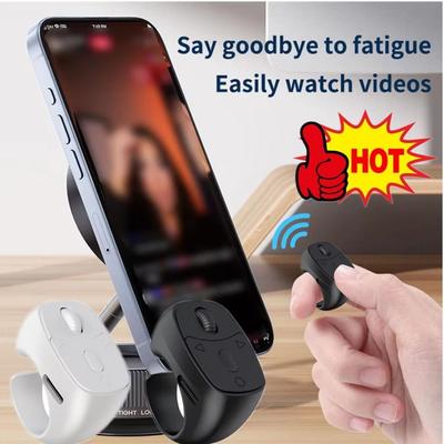 Wireless Bluetooth Page Turner Mini Automatic Page Ring Remote Control for iPhone for Android for iPad for Kindle Controller