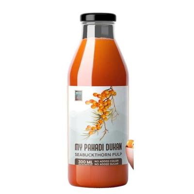 My Pahadi Dukan Miąższ Rokitnika Himalajskiego 300ml | Roślinne Wegańskie Omega 3, 6, 7 i 9 | Wegetariańskie Suplementy w Płynie | Bez Oleju Rybnego