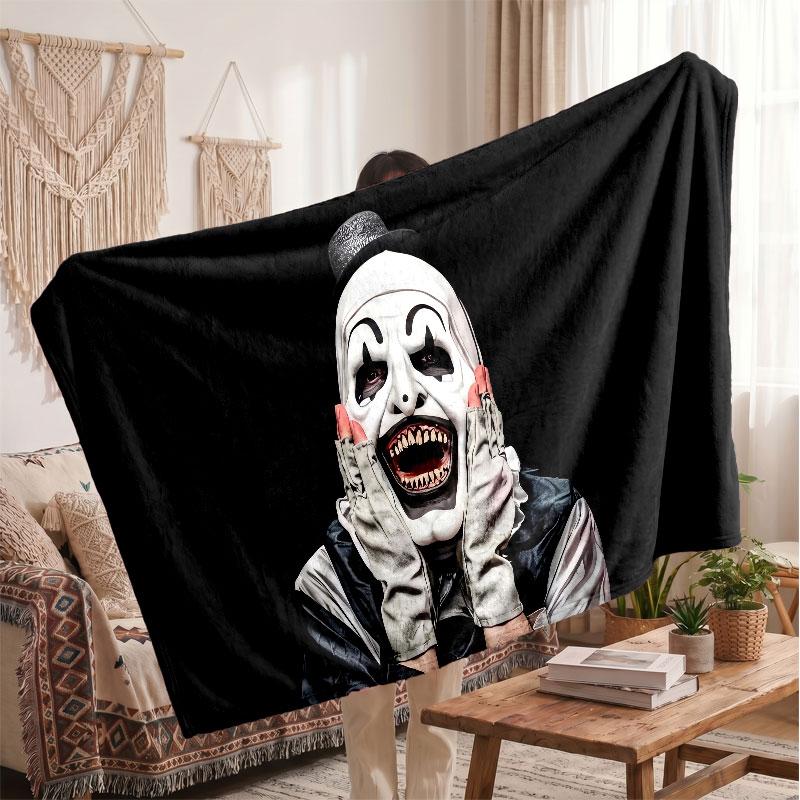 Warm Flannel BlanketTerrifier Art the Clown Soft Cozy Throw Blanket for Bedroom Couch