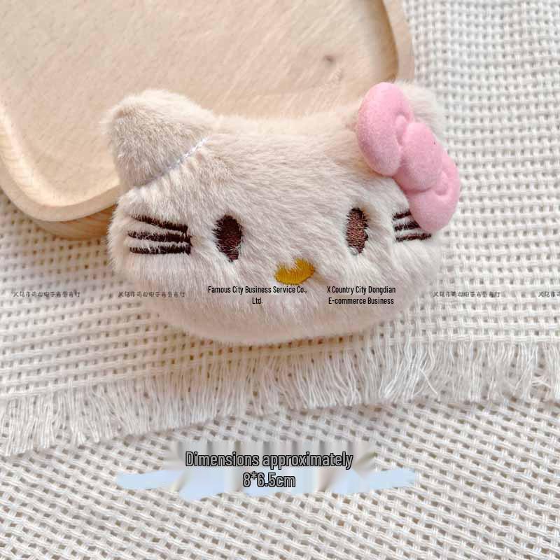 Hello Kitty Plush Accessories: DIY Doll, Cat Head Brooch, Pendant, Bag, Scarf, and Shoe Decorations.