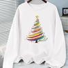 (Asian Size) Tree Cute Lovely Print T Shirt Christmas New Year Graphic Tee Women Autumn Winter Casual Fashion Top Clothing Long Sleeve T-shirts