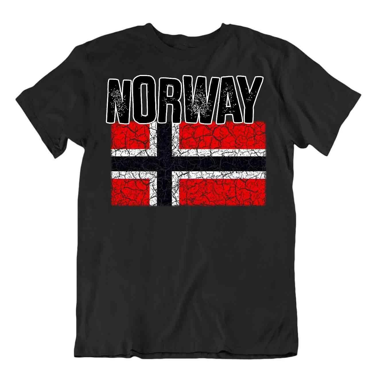 Flag T-Shirt Norway Fashion Country Souvenir Gift Tee Pride logo M