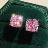 Minimalist Multicolored Cubic Zirconia Stud Earrings for Women Fashion Contracted Style Daily Wearable Ear Accessories