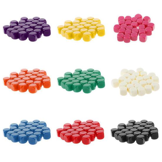 20Pcs 16mm Opaque Blank D6 Six Sided Dice Toy Teaching Resources Party Supplies