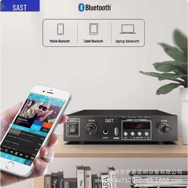 Xianke Bluetooth Amplifier with USB, Card Slot, Radio, and 12V/220V Power Supply