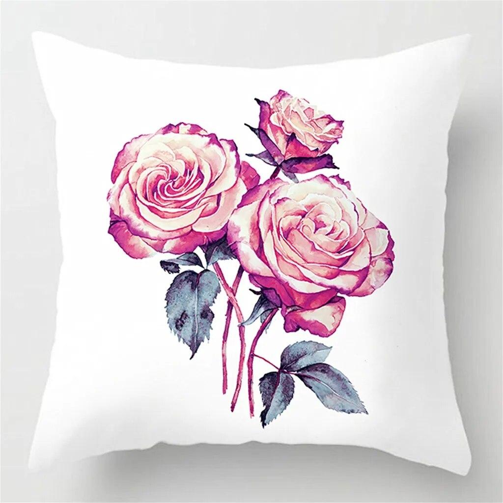 Rose Flower Pillowcase Car Sofa Cushion Cover Home Bedding