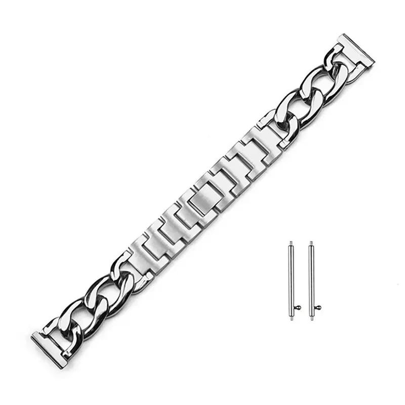 Metall-Gliederarmband für Samsung Galaxy Watch 4 5 6 40mm 44mm 4 6 Classic 42mm 46mm 43/47mm Für Huawei GT3 GT4 Amazfit GTS 20mm 22mm silber