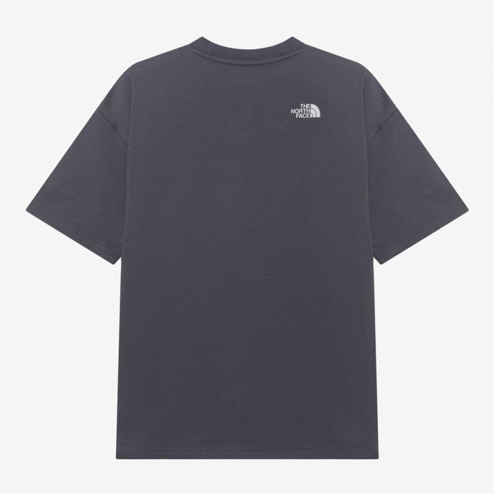 [north Face Official] Nt7ur05l White Label Retro Short Sleeve Round Tee Charcoal Grey