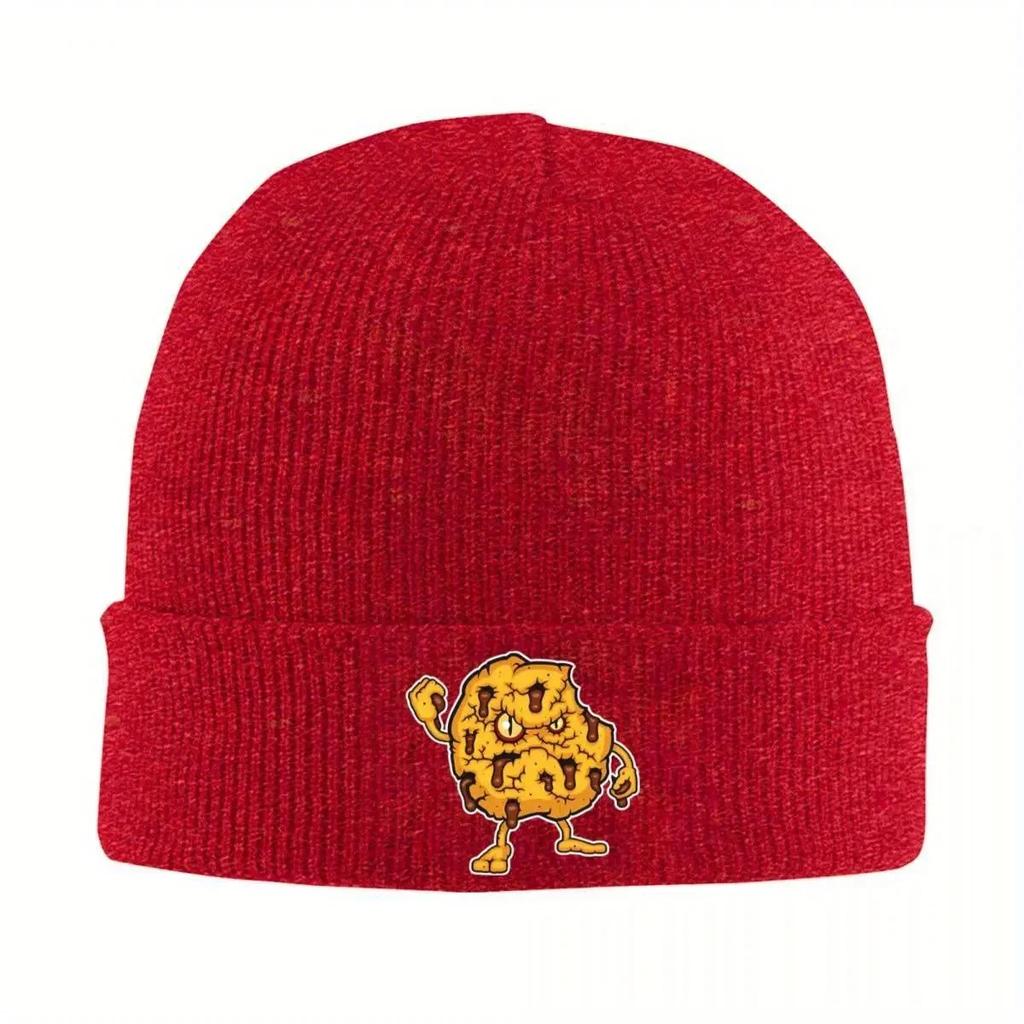 New Cookie Knitted Hat Womens Unisexs Skullies Beanies Autumn Winter Hats Parody Chocolate Chip Melt Hip Hop Cap