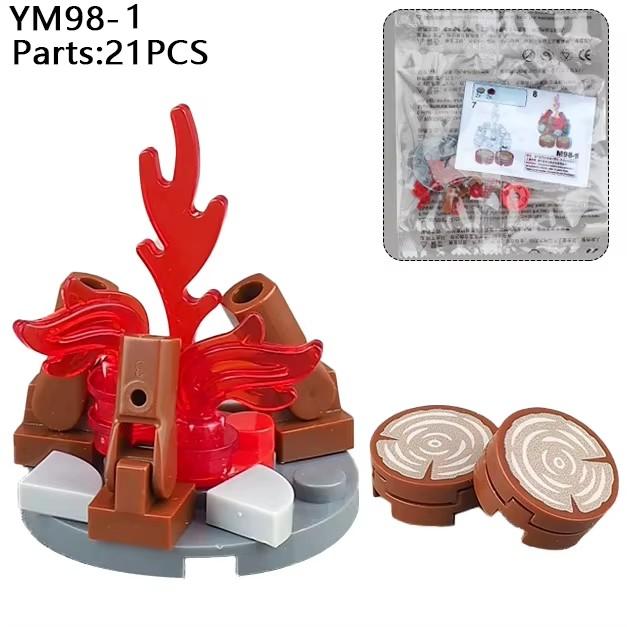 MOC Medieval Furniture Building Blocks Cannon Sheepskin Leather Rack Spinning Wheel Map Desk Loom Bricks Toys Kids Gift