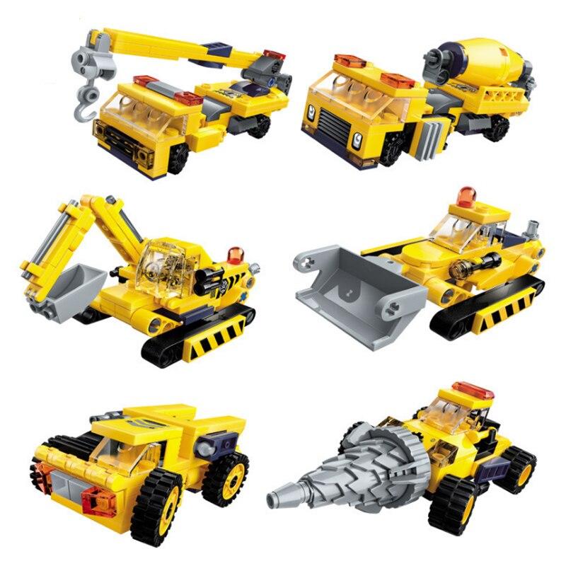 479Pcs Educational Building Blocks Toys For Kids Boys DIY Gift 1417 Engineering Crane Forklift Mixer Truck 6 IN 1 Robot Model