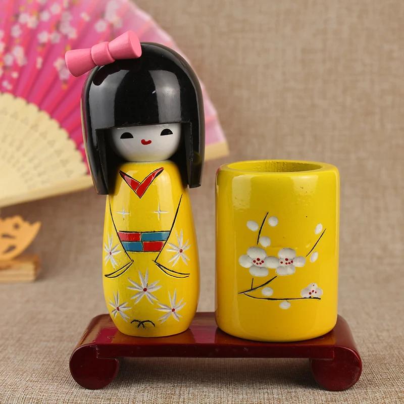 Japanese Puppet Doll Kimono Sakura Cartoon Dolls Home Decoration Cuisine Sushi Restaurant Ornament Girl Cute Desktop Gift 1/3Pcs
