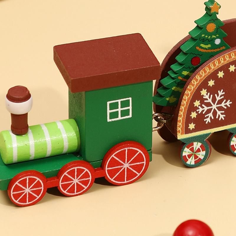 Christmas Train Ornaments, Christmas Party Decoration Wooden Small Train Ornaments for 2026 Home Decor Xmas Navidad Noel Gifts