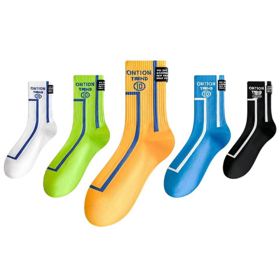 Men's Trendy Cotton Mid-Calf Sports Socks: Anti-Odor Autumn/Winter Basketball Socks